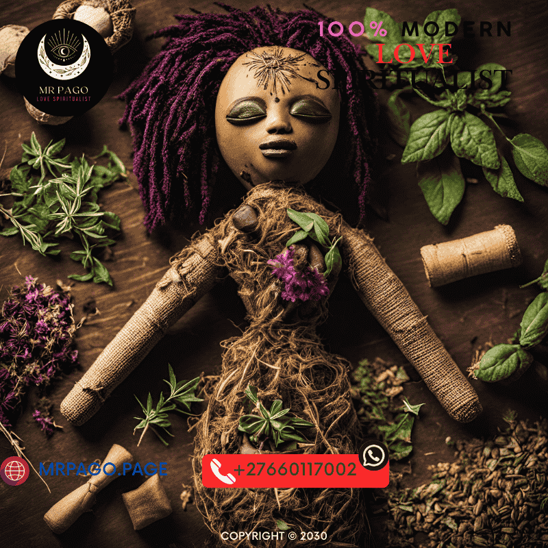 A Voodoo love doll and herbs used in African love magic. (1)