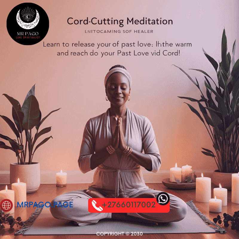 A healer guiding a cord-cutting meditation session for releasing past love.