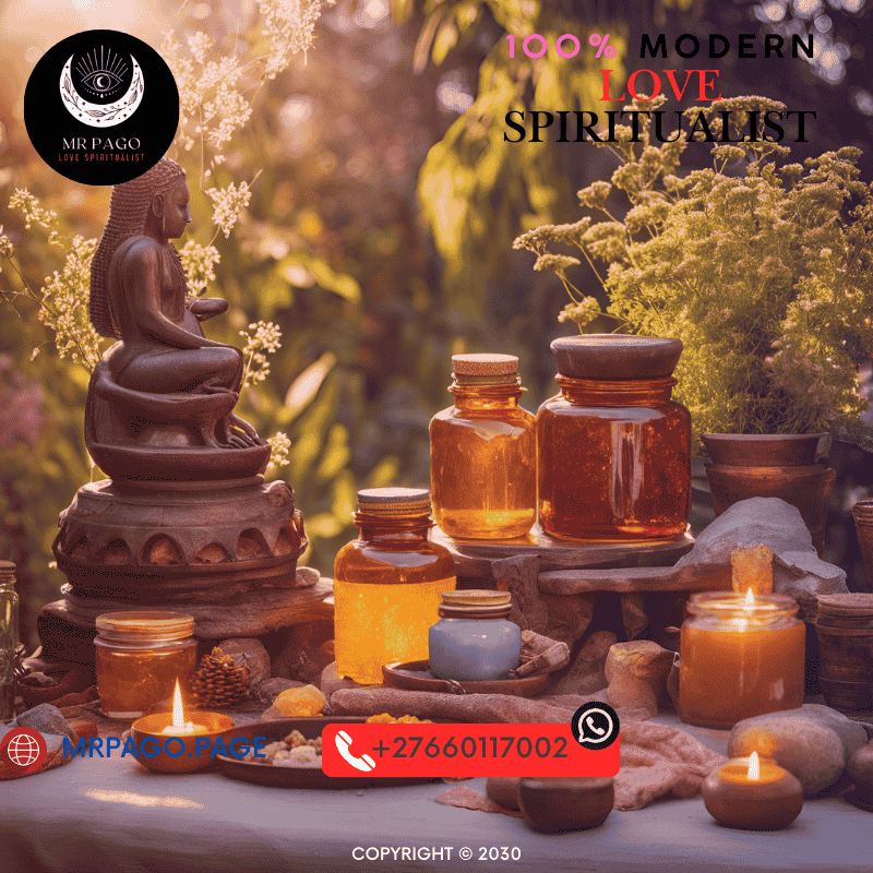 A sacred altar with Imphepho, honey, and ancestral offerings for love Muti