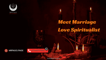 A burning red candle surrounded by love spell ingredients.