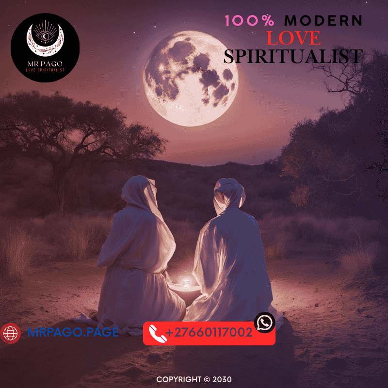 A traditional healer activating love Muti under a full moon.