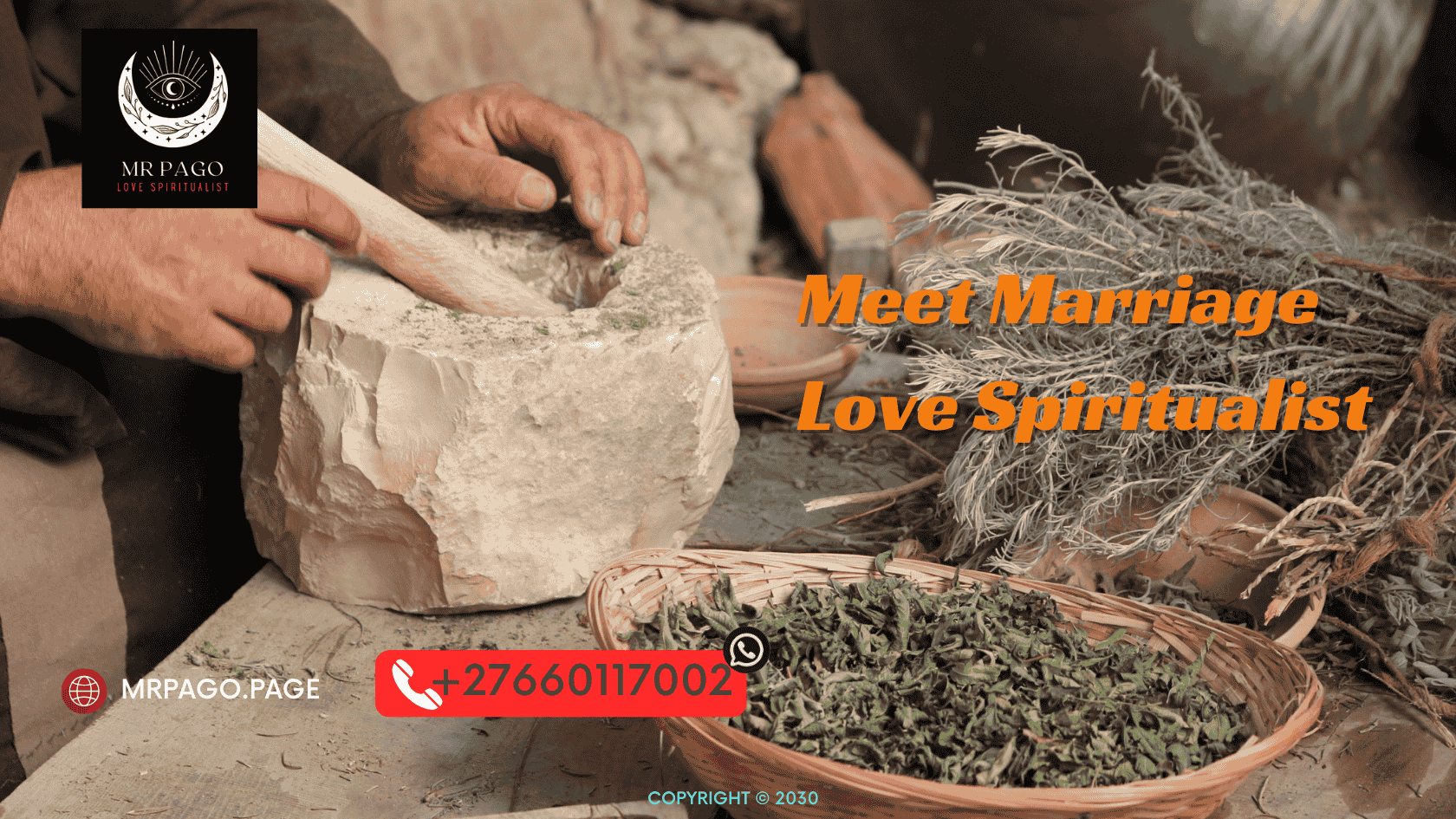 A traditional healer preparing love Muti with fresh herbs and spiritual blessings.